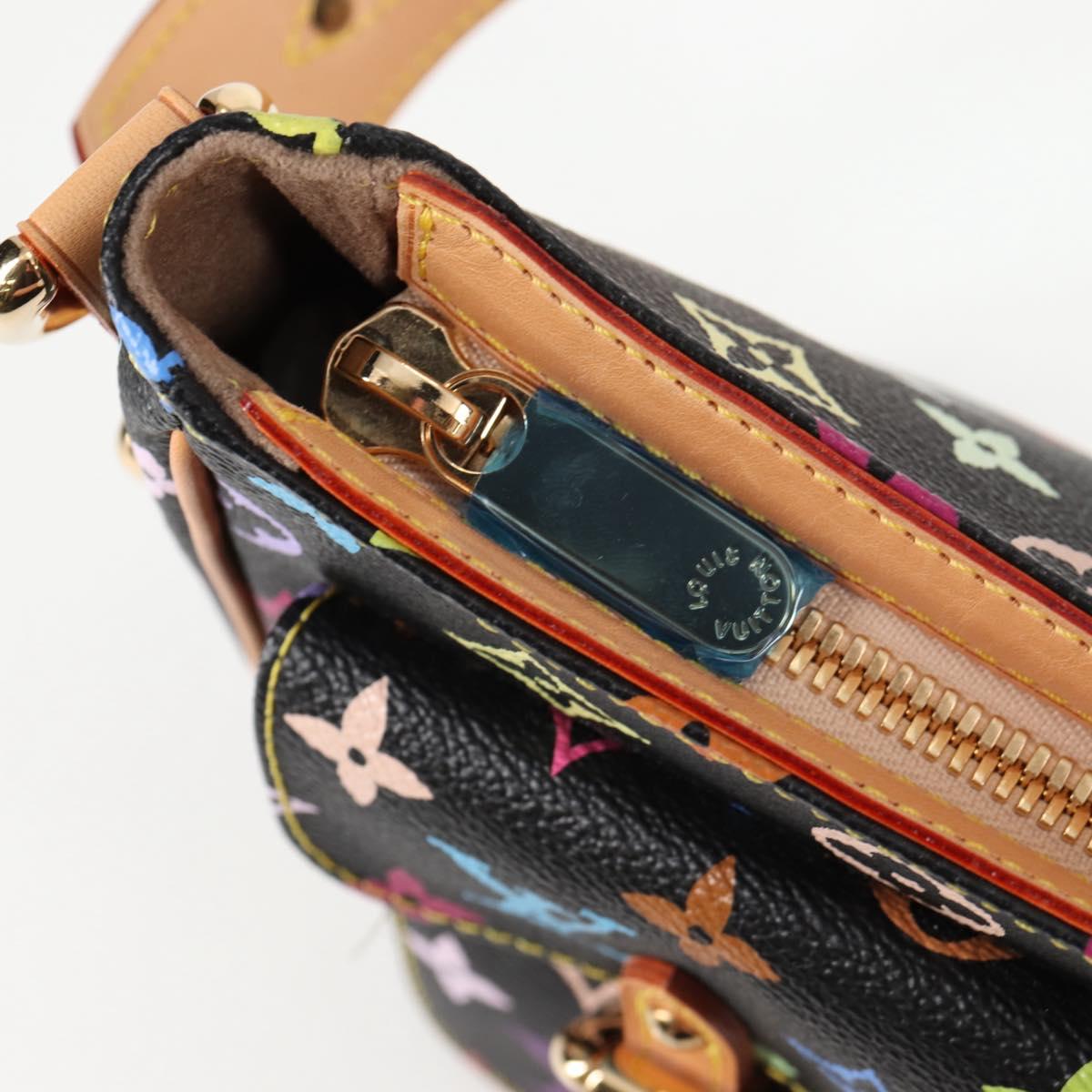 LOUIS VUITTON Monogram Multicolor Lodge PM Hand Bag Black M40054 LV Auth 130195V