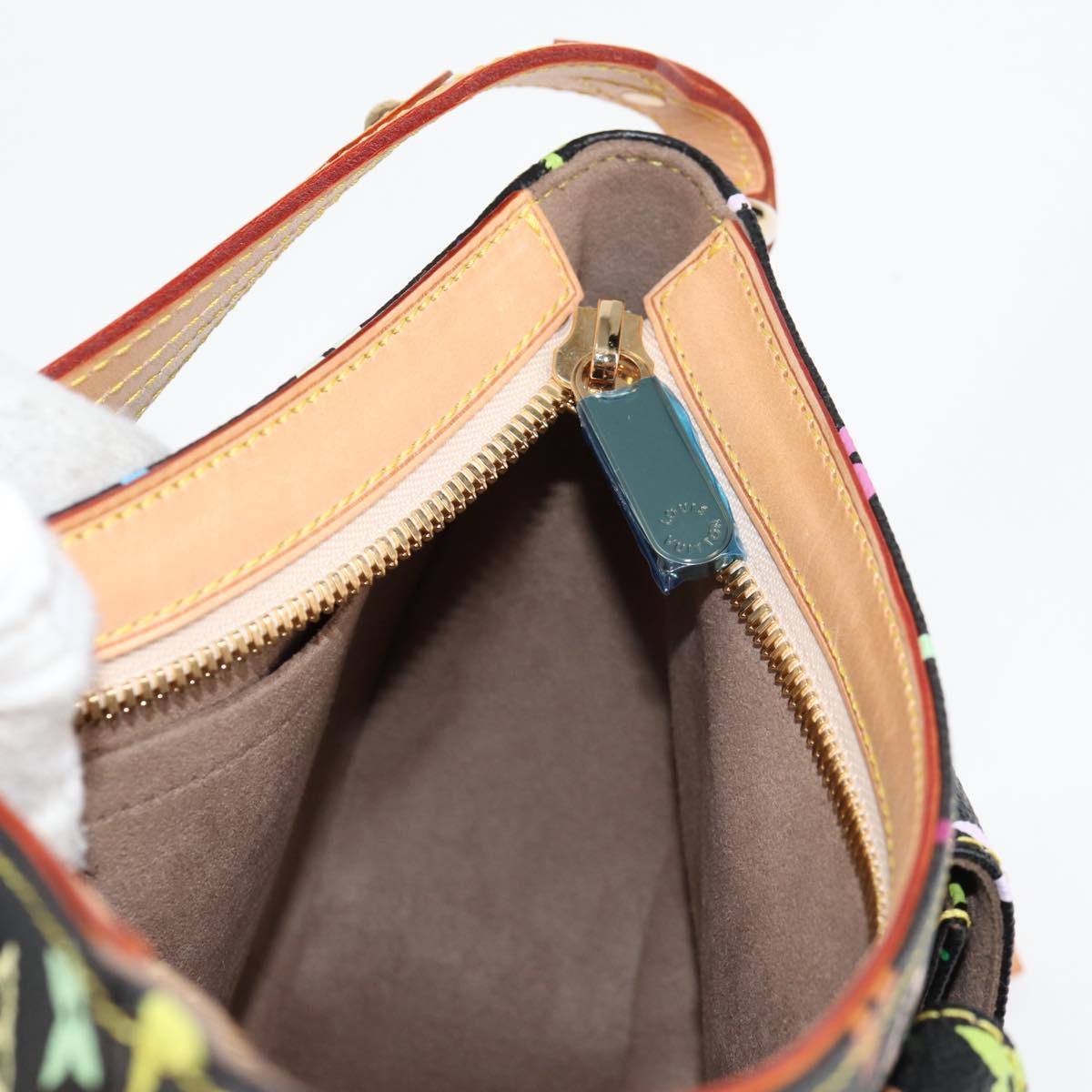 LOUIS VUITTON Monogram Multicolor Lodge PM Hand Bag Black M40054 LV Auth 130195V