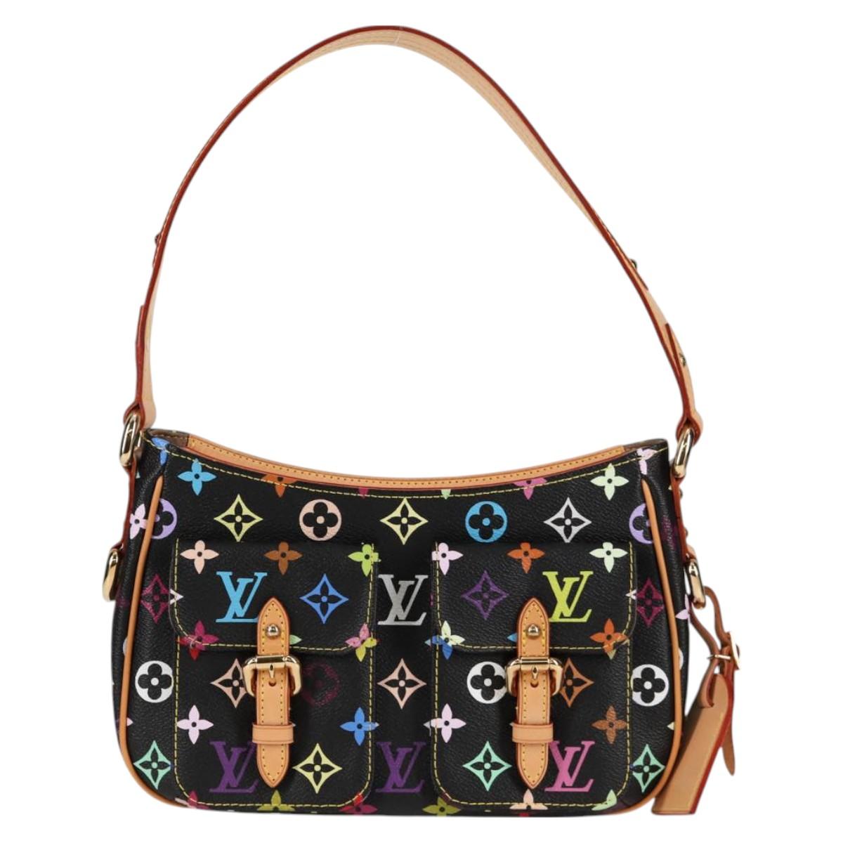 LOUIS VUITTON Monogram Multicolor Lodge PM Hand Bag Black M40054 LV Auth 130195V