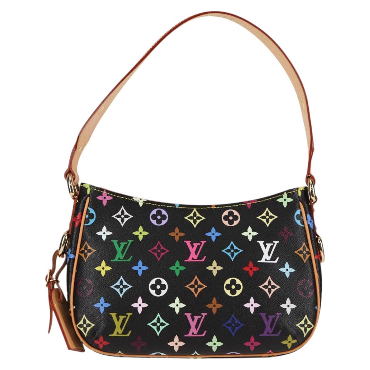 LOUIS VUITTON Monogram Multicolor Lodge PM Hand Bag Black M40054 LV Auth 130195V