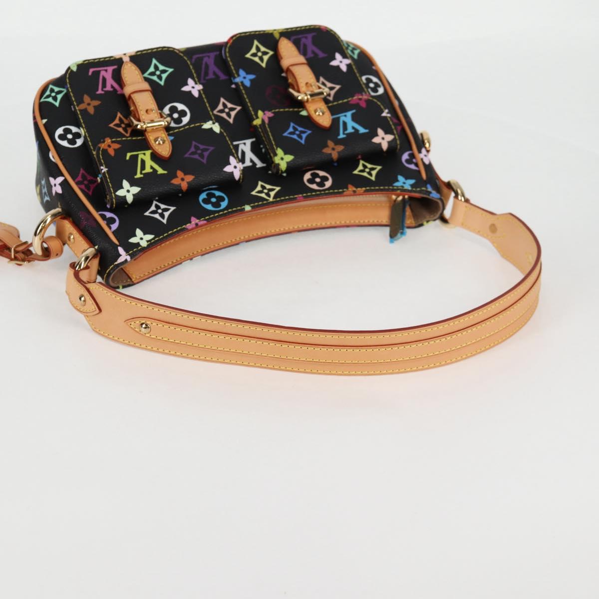 LOUIS VUITTON Monogram Multicolor Lodge PM Hand Bag Black M40054 LV Auth 130195V
