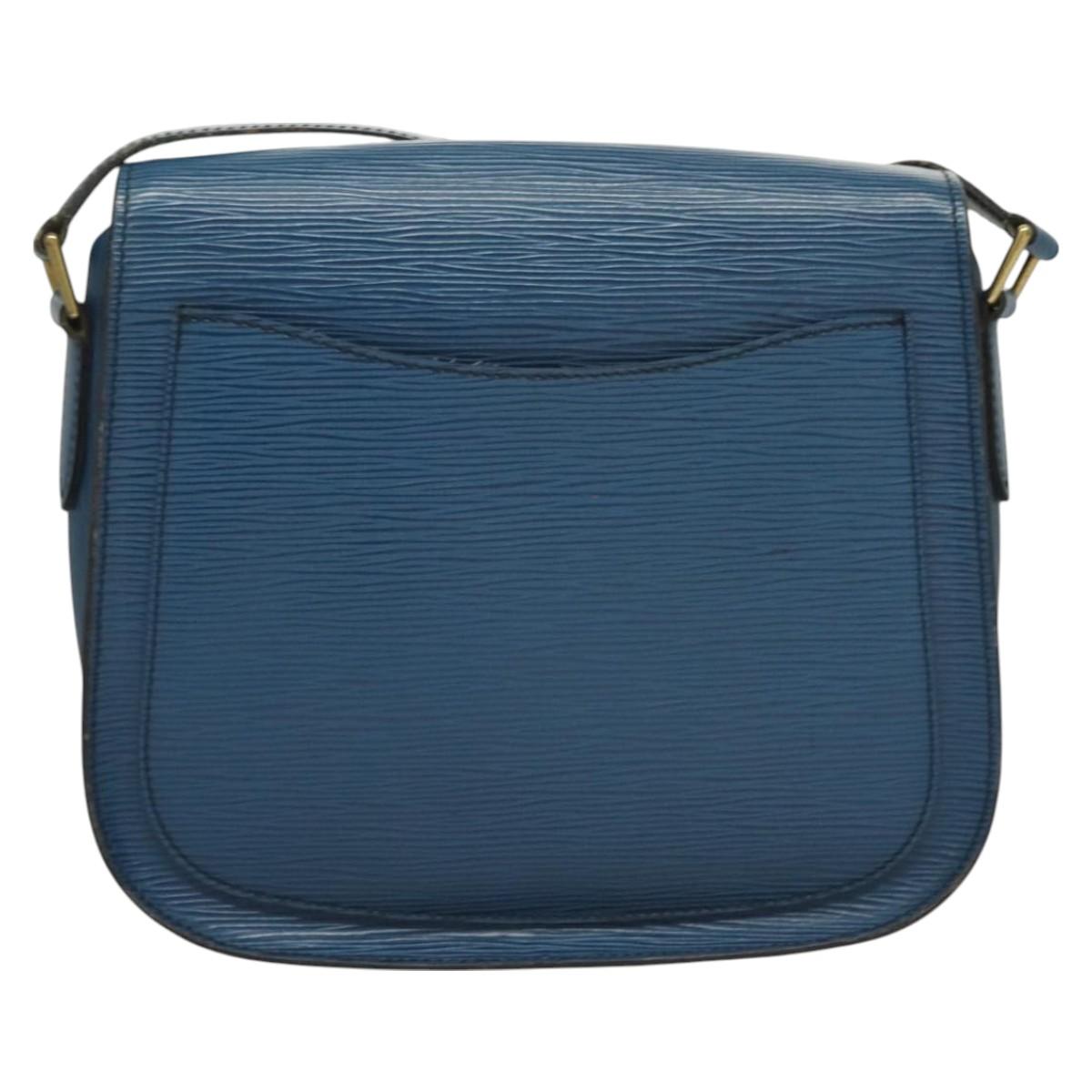 LOUIS VUITTON Epi Saint Cloud GM Shoulder Bag Toledo Blue M52195 LV Auth 130201