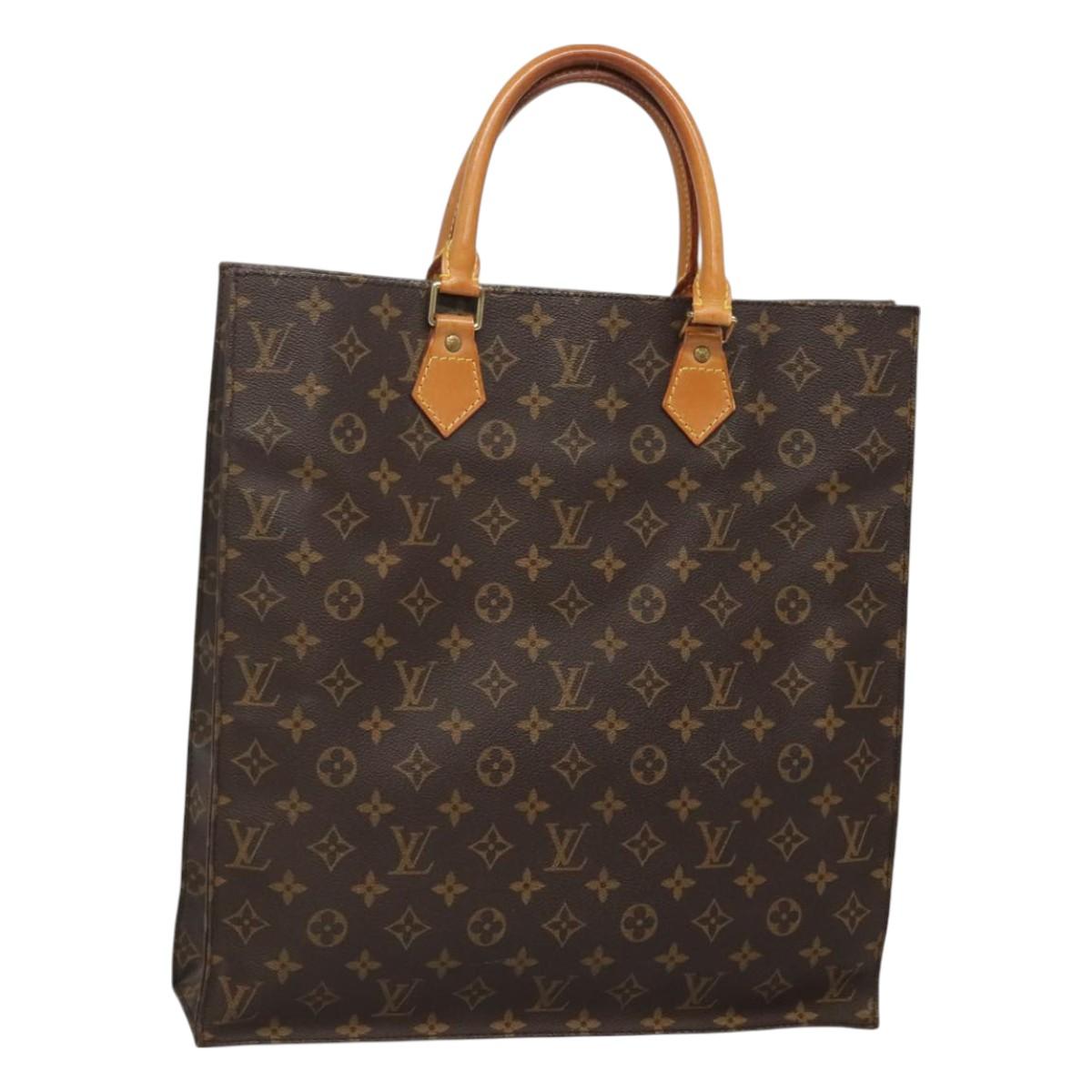 LOUIS VUITTON Monogram Sac Plat Hand Bag M51140 LV Auth 130210