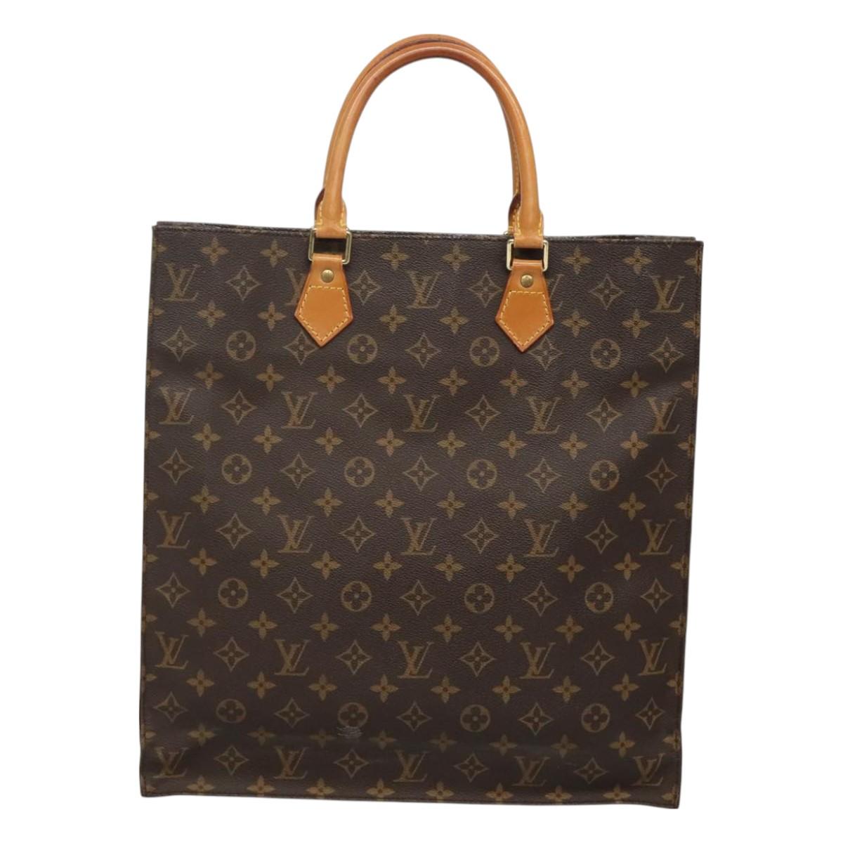 LOUIS VUITTON Monogram Sac Plat Hand Bag M51140 LV Auth 130210