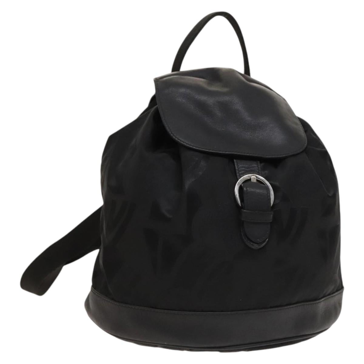 Salvatore Ferragamo Backpack Nylon Black Silver Auth 130220