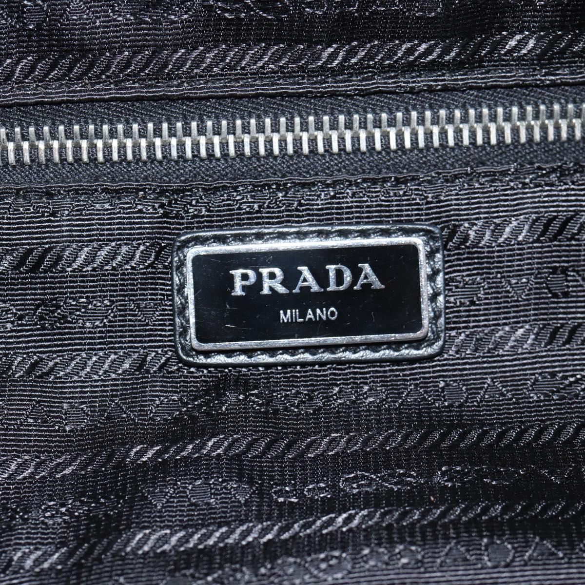 PRADA Body Bag Leather Silver Red Auth 130229V
