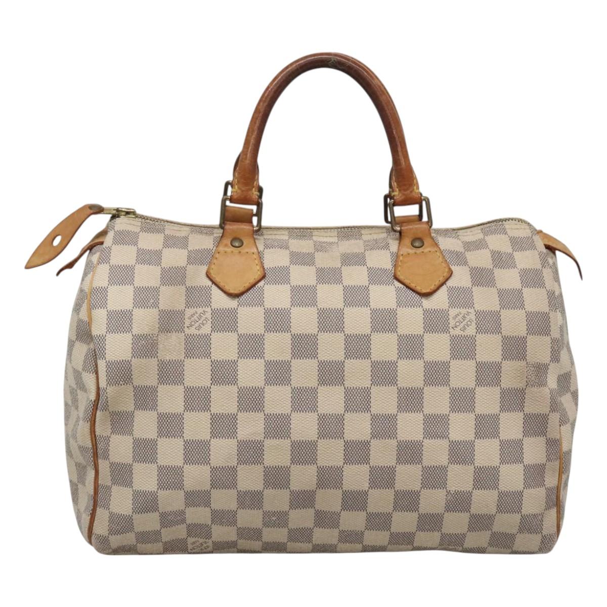 LOUIS VUITTON Damier Azur Speedy 30 Hand Bag N41533 LV Auth 130244