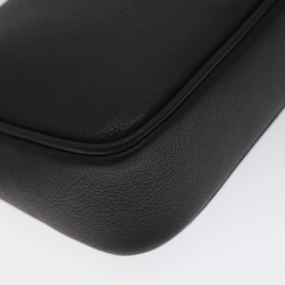 VERSACE Shoulder Bag Leather Black Gold Auth 130265