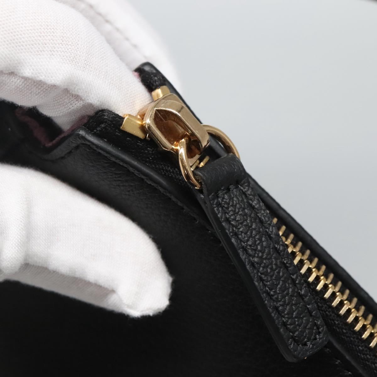 VERSACE Shoulder Bag Leather Black Gold Auth 130270