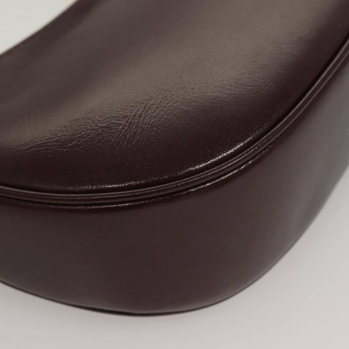 VERSACE Shoulder Bag Leather 2way Brown Gold Auth 130286