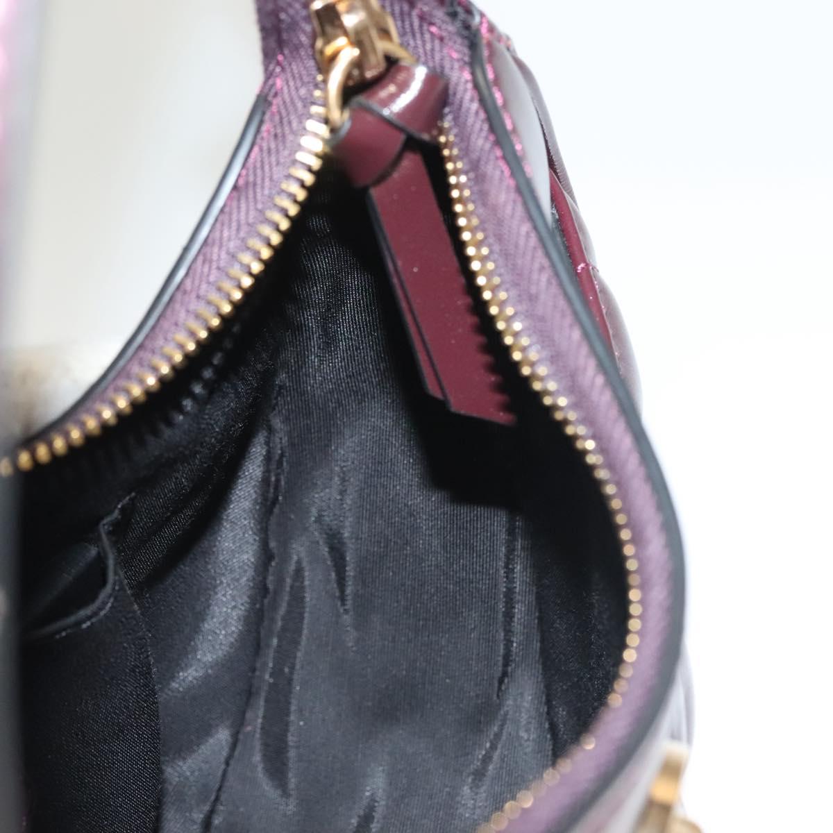 VERSACE Shoulder Bag Leather 2way Brown Gold Auth 130286