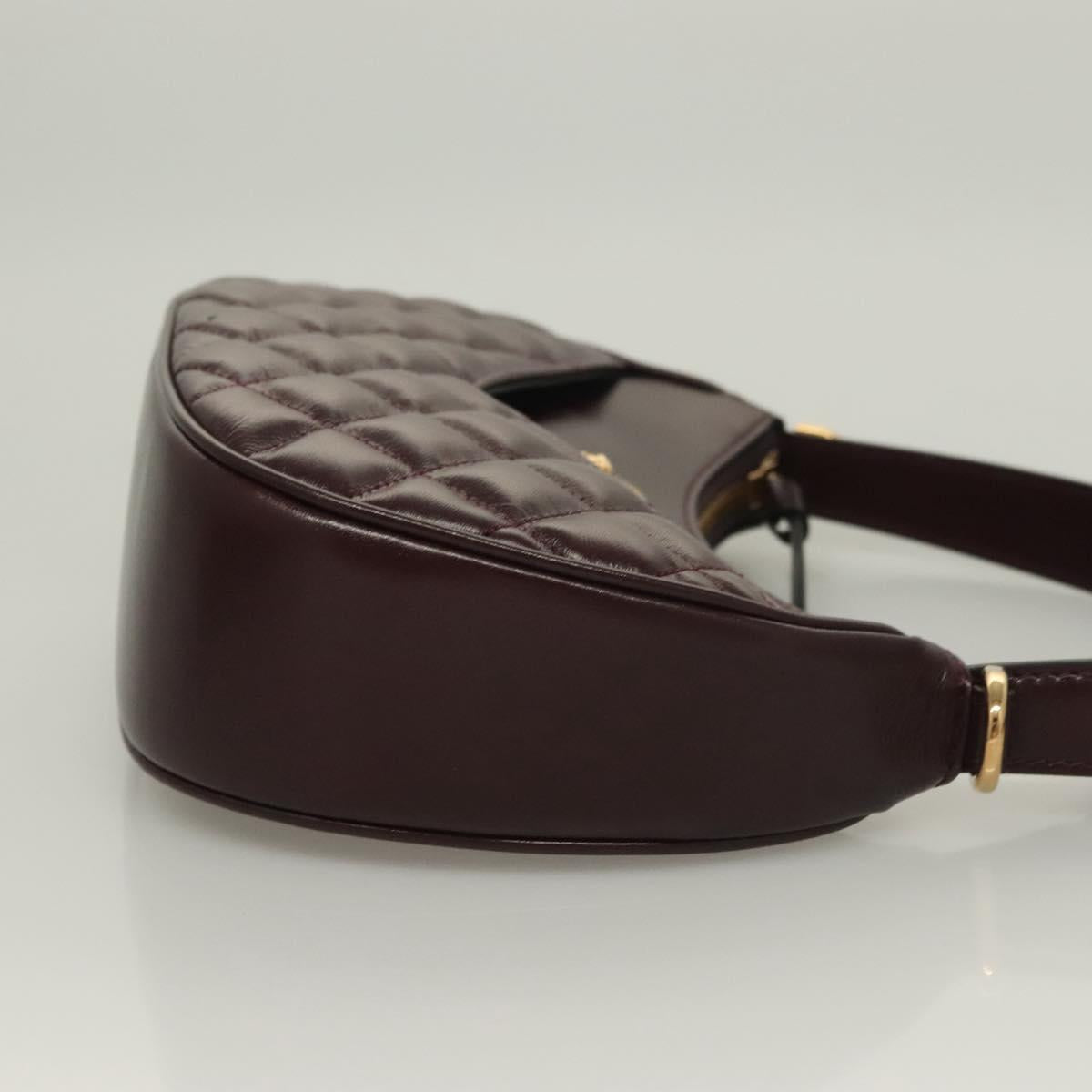 VERSACE Shoulder Bag Leather 2way Brown Gold Auth 130286