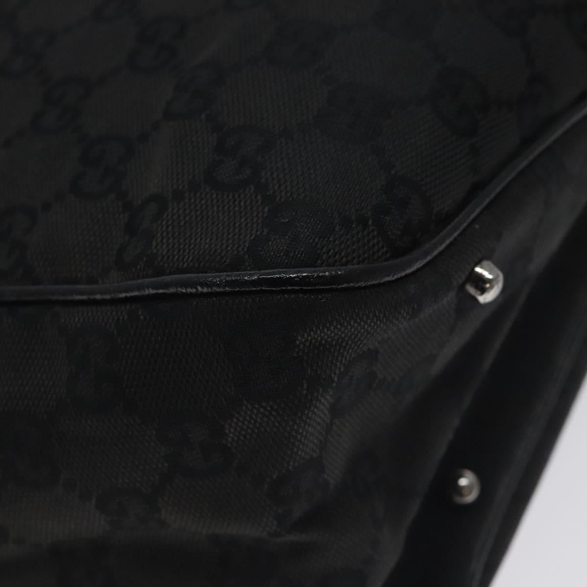 GUCCI GG Canvas Tote Bag Black 120840 Auth 130343