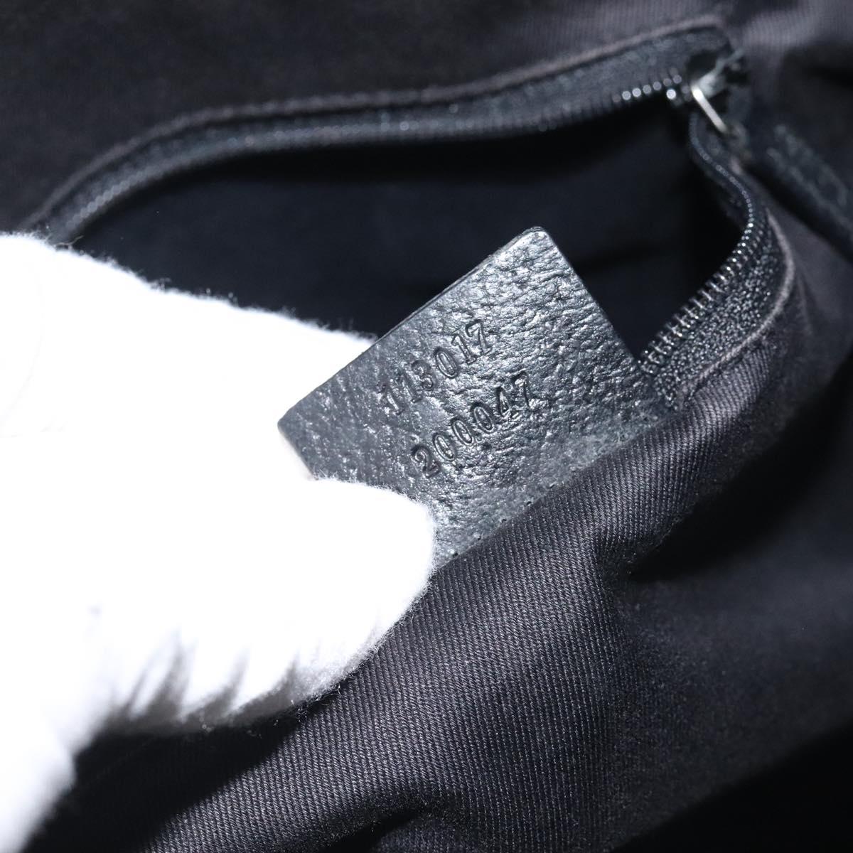 GUCCI GG Canvas Tote Bag Black 120840 Auth 130343