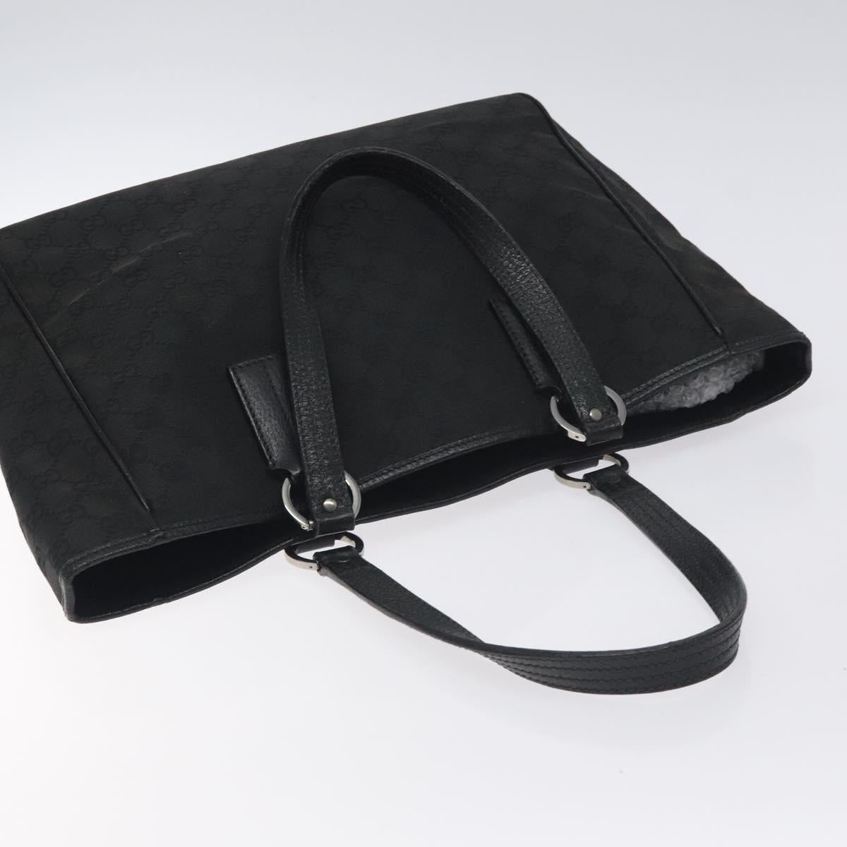 GUCCI GG Canvas Tote Bag Black 120840 Auth 130343