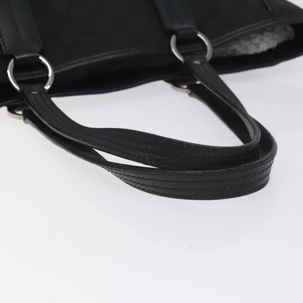 GUCCI GG Canvas Tote Bag Black 120840 Auth 130343