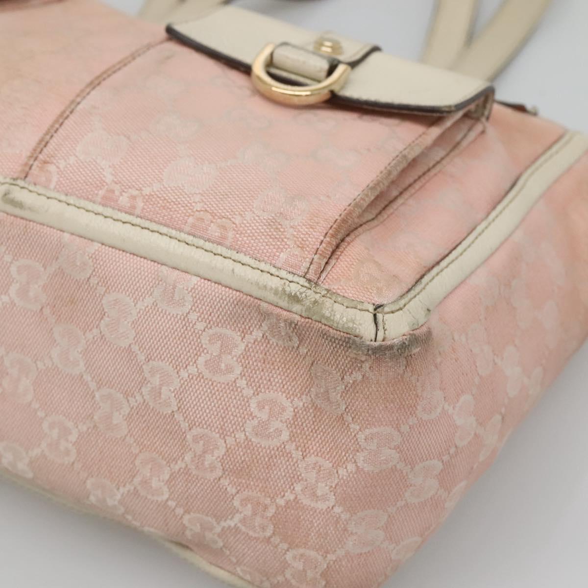 GUCCI GG Canvas Abbey Tote Bag Pink Gold 146247 Auth 130344