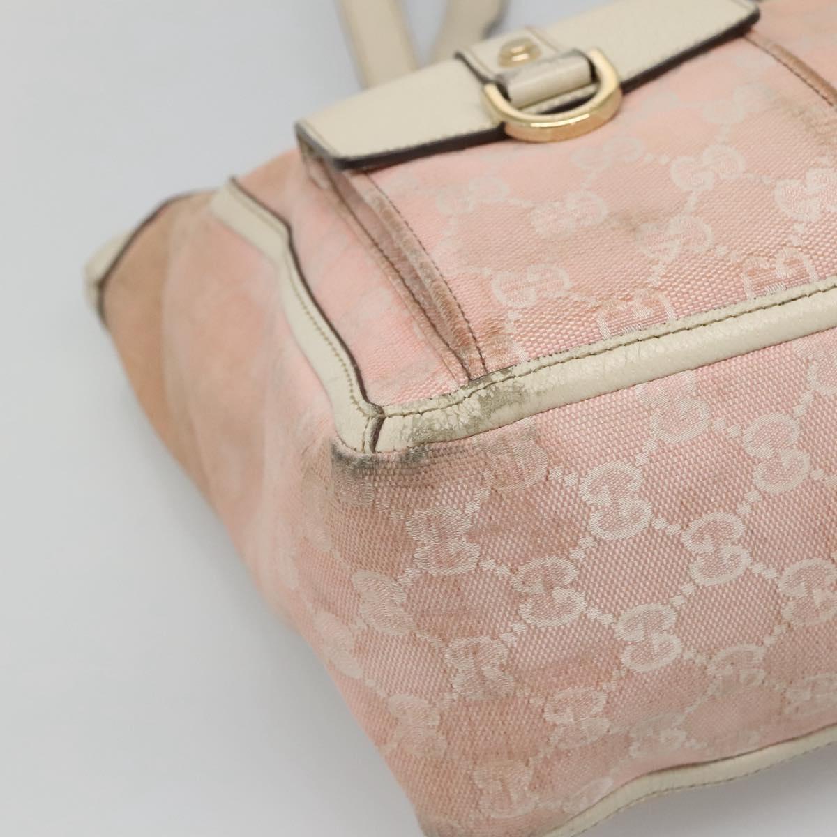 GUCCI GG Canvas Abbey Tote Bag Pink Gold 146247 Auth 130344