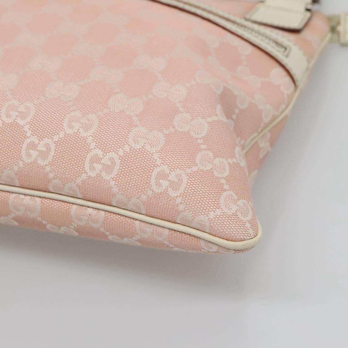 GUCCI GG Canvas Sherry Line Tote Bag Pink Silver 145809 Auth 130345