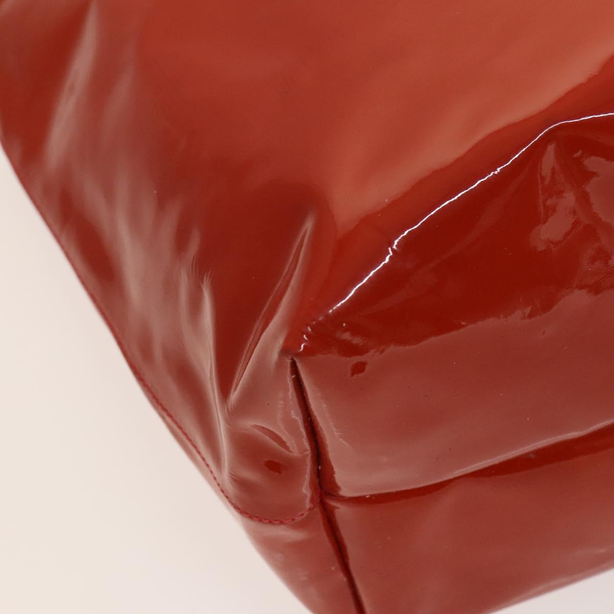 Salvatore Ferragamo Vala Tote Bag Enamel Red Auth 130367