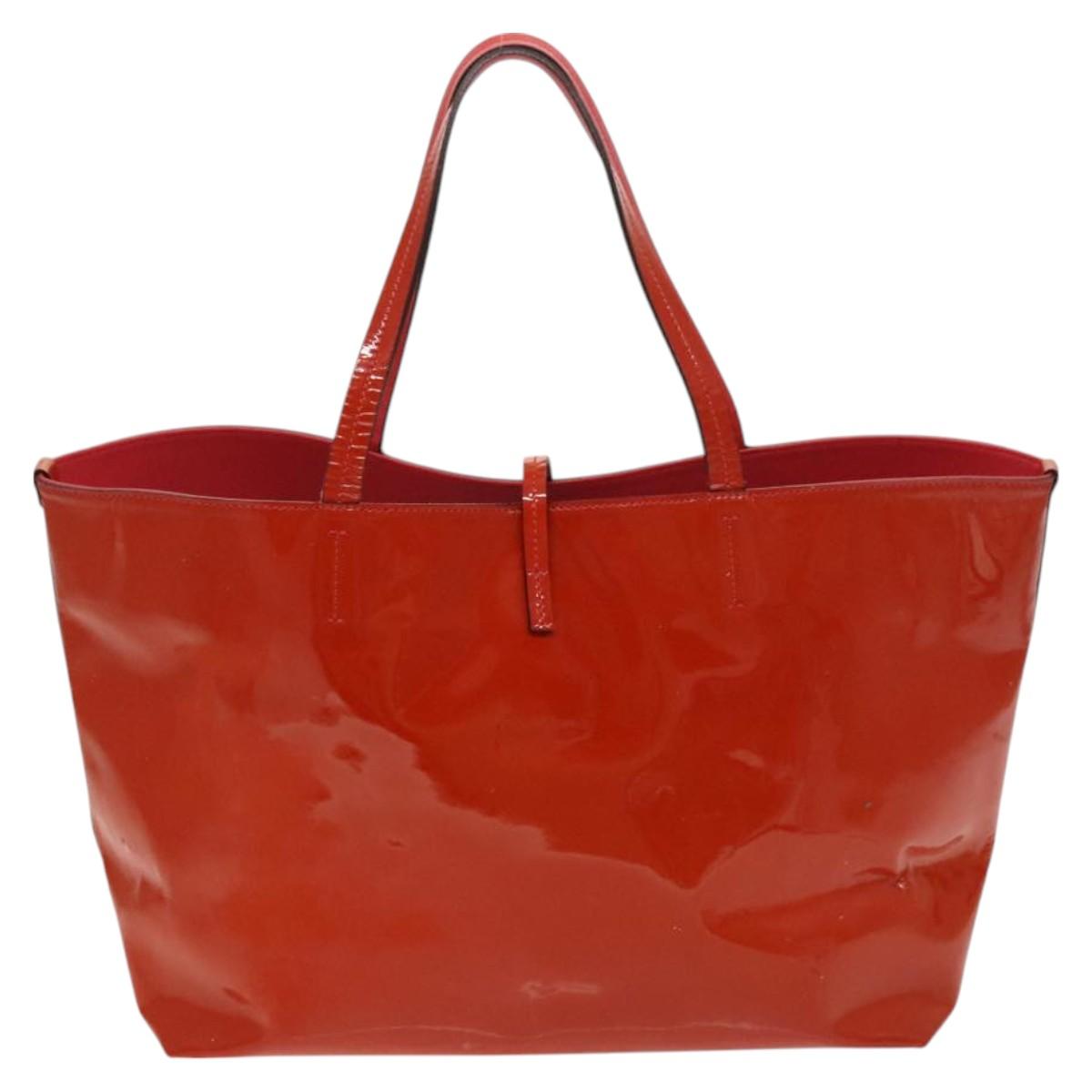 Salvatore Ferragamo Vala Tote Bag Enamel Red Auth 130367