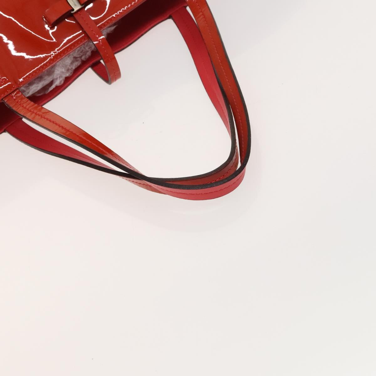 Salvatore Ferragamo Vala Tote Bag Enamel Red Auth 130367
