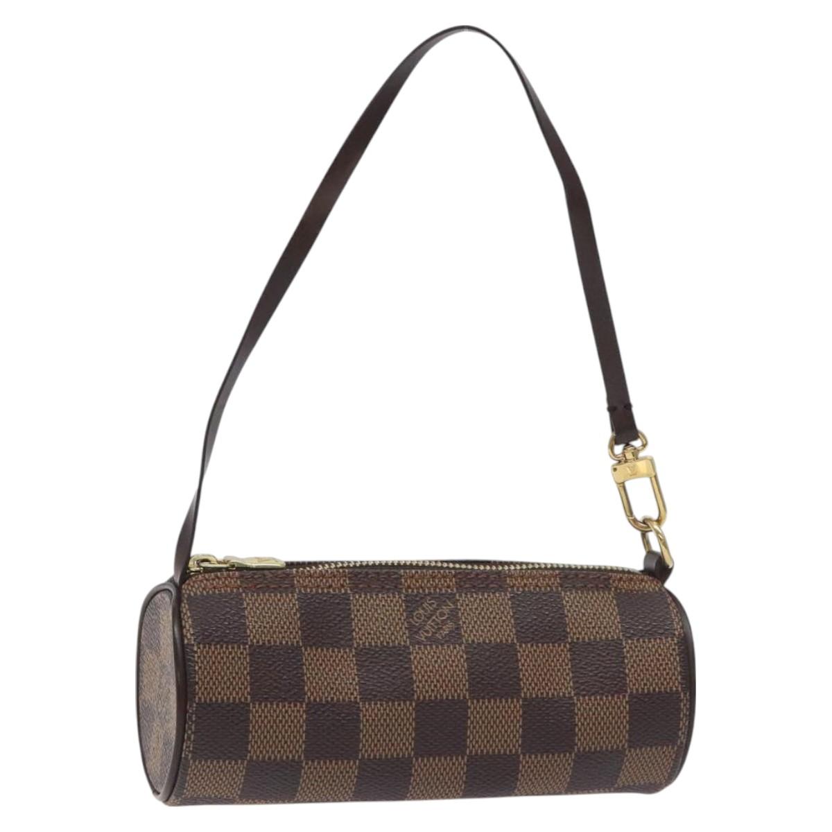 LOUIS VUITTON Damier Ebene Papillon Pouch LV Auth 130401