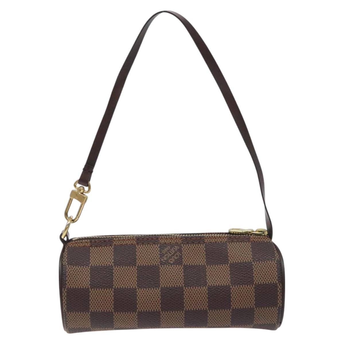 LOUIS VUITTON Damier Ebene Papillon Pouch LV Auth 130401