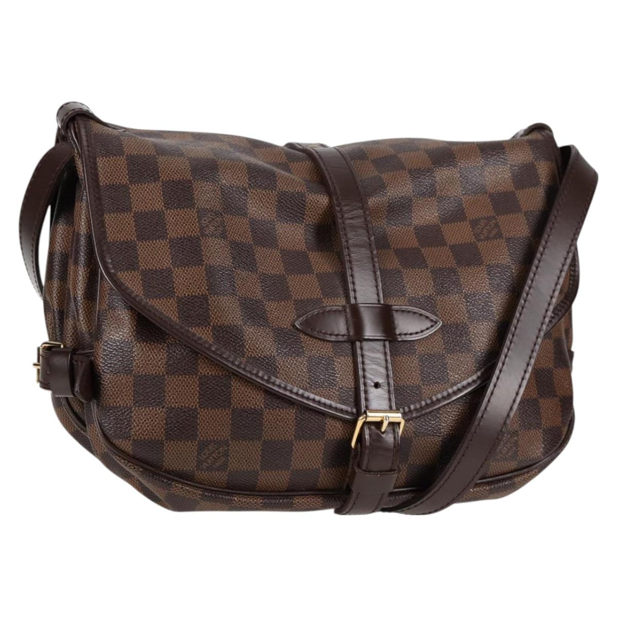 LOUIS VUITTON Damier Ebene Saumur 30 Shoulder Bag SPO N48081 LV Auth 130461V