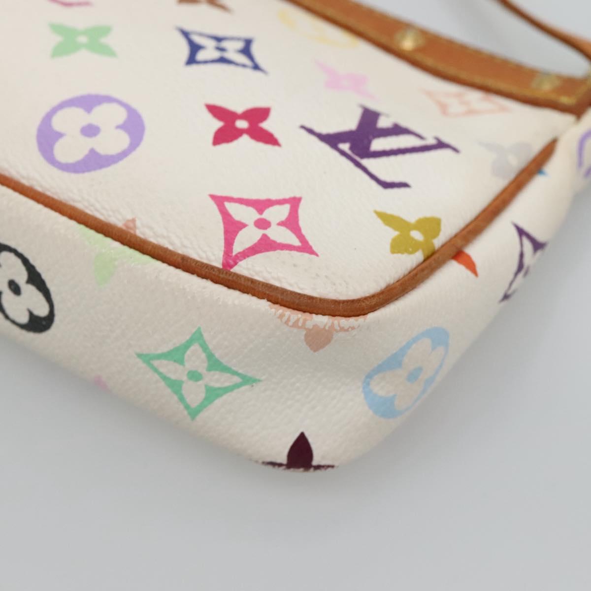 LOUIS VUITTON Multicolor Pochette Accessoires Pouch White M92649 Auth 130463