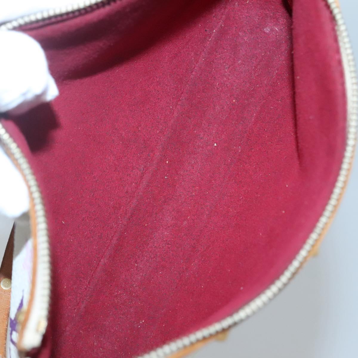 LOUIS VUITTON Multicolor Pochette Accessoires Pouch White M92649 Auth 130463