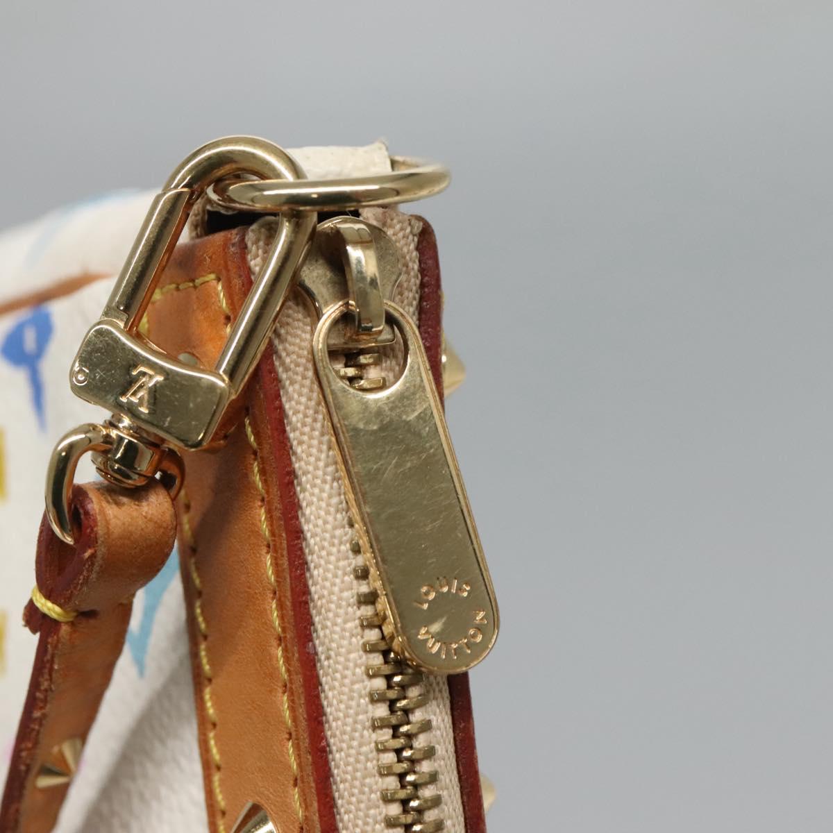 LOUIS VUITTON Multicolor Pochette Accessoires Pouch White M92649 Auth 130464V