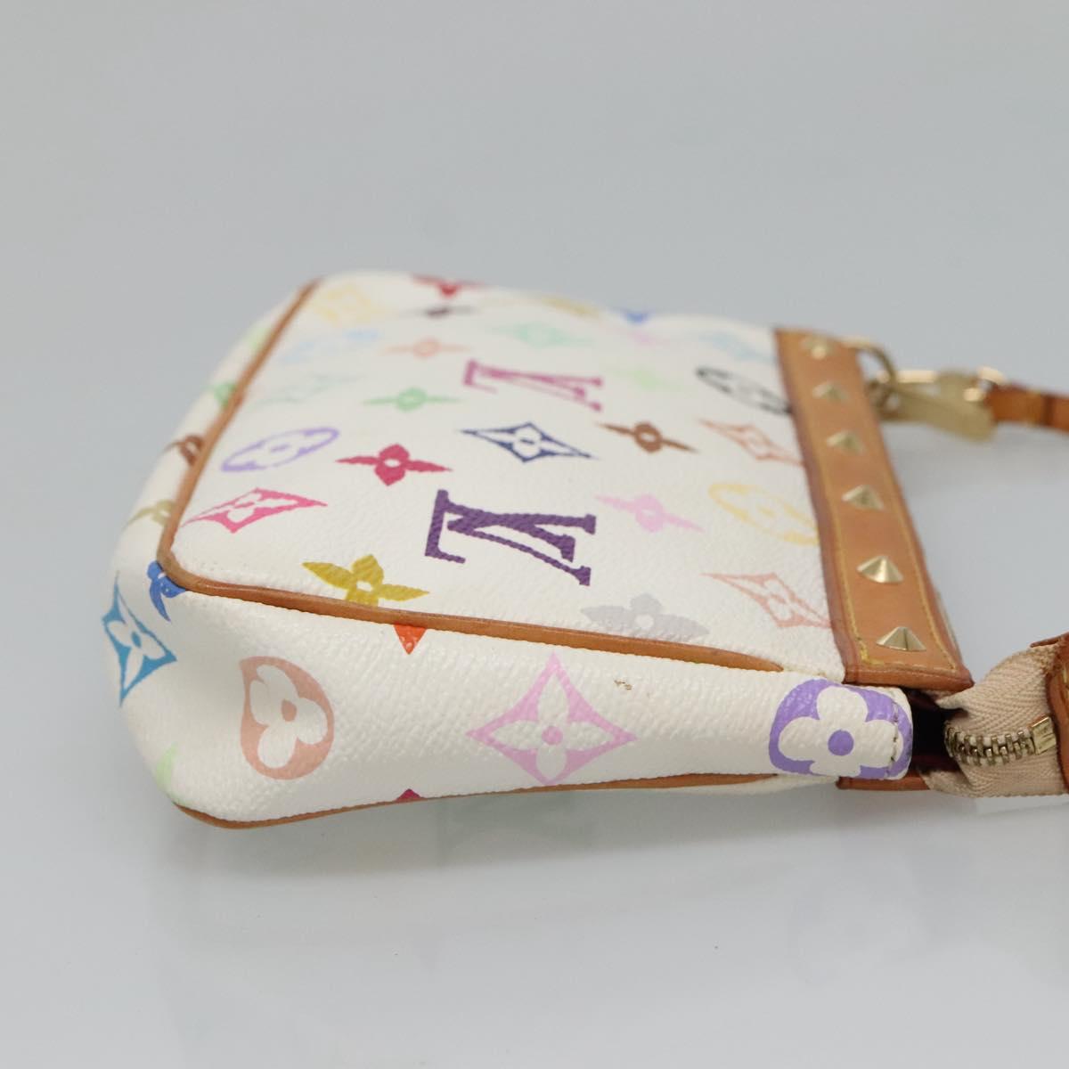 LOUIS VUITTON Multicolor Pochette Accessoires Pouch White M92649 Auth 130464V
