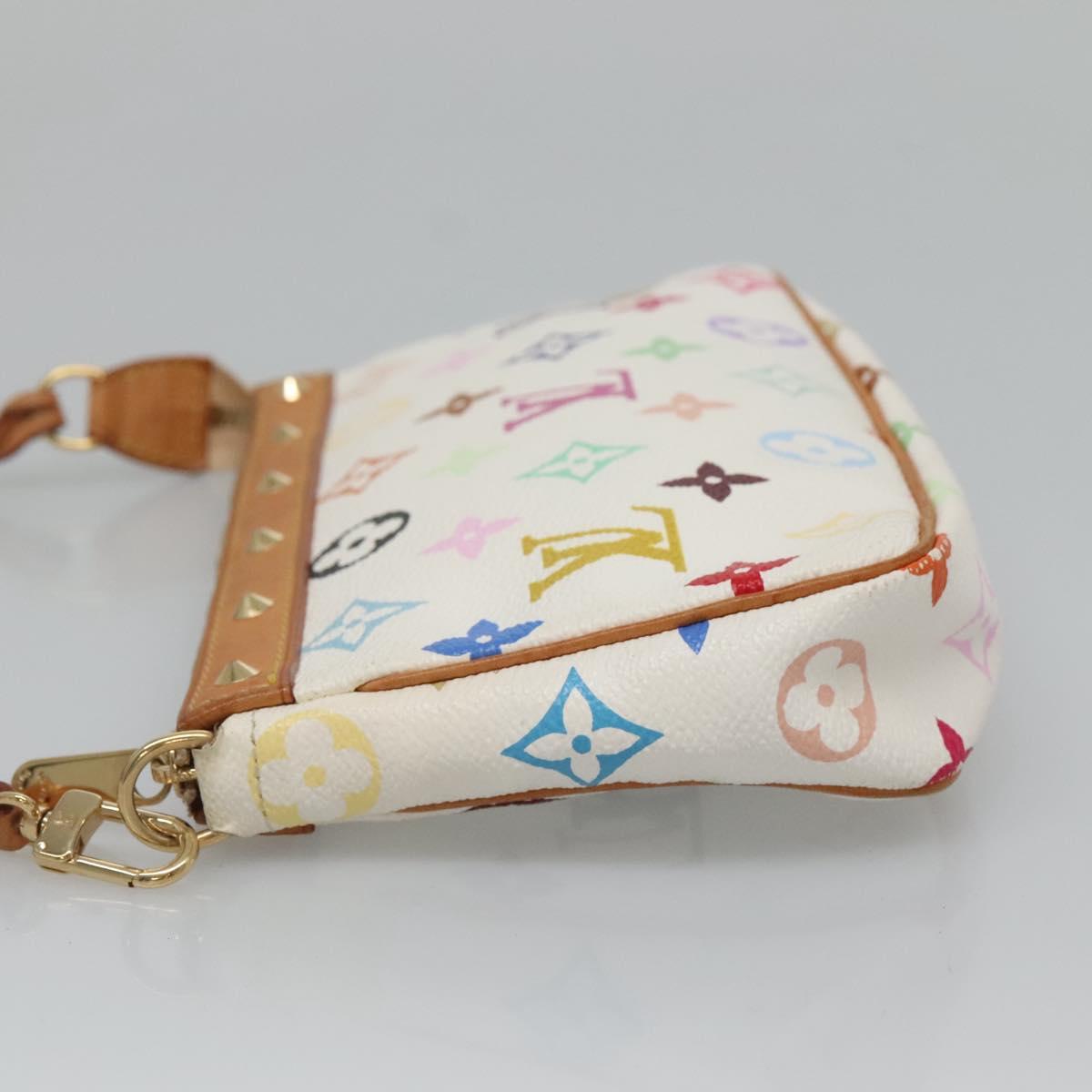 LOUIS VUITTON Multicolor Pochette Accessoires Pouch White M92649 Auth 130464V