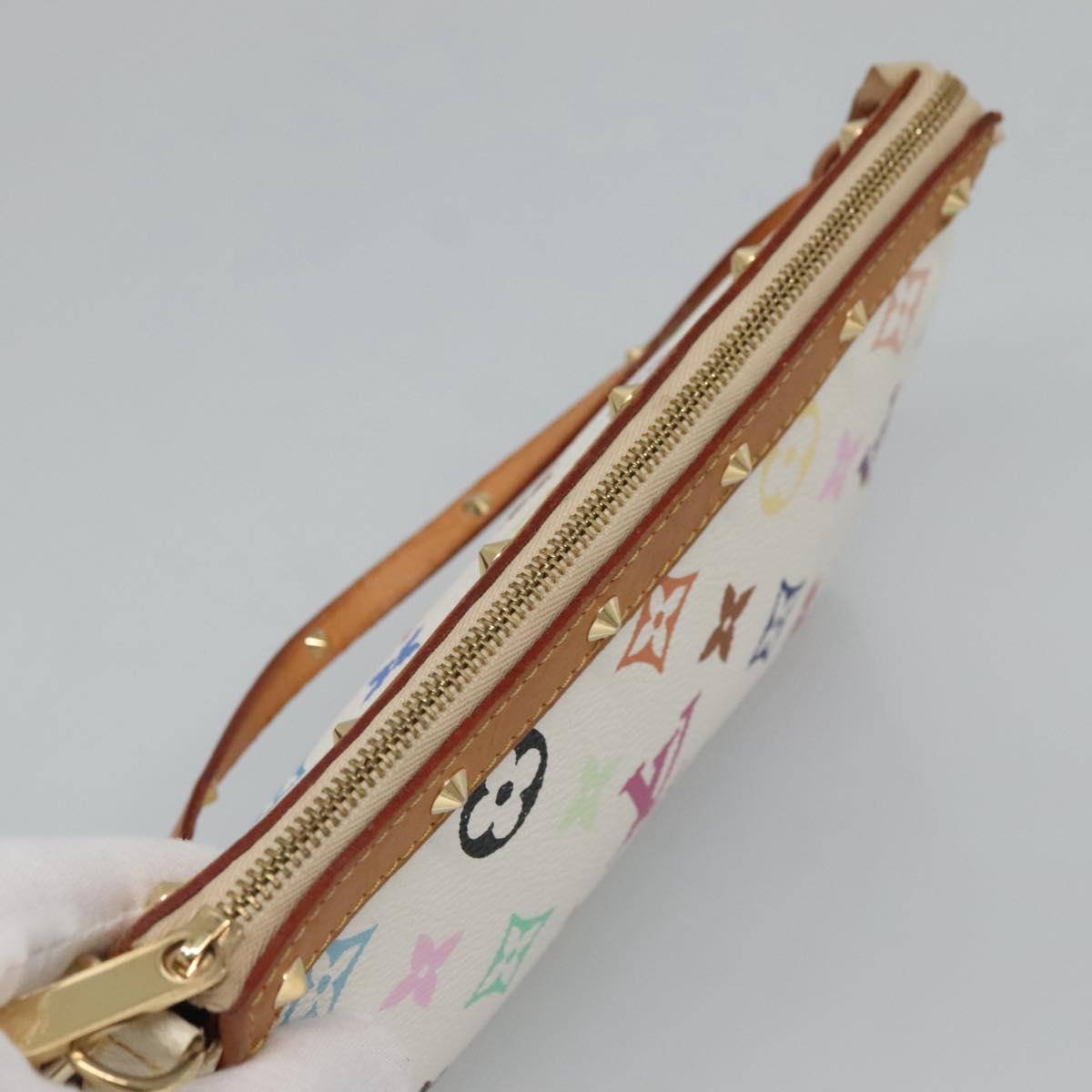 LOUIS VUITTON Multicolor Pochette Accessoires Pouch White M92649 Auth 130464V