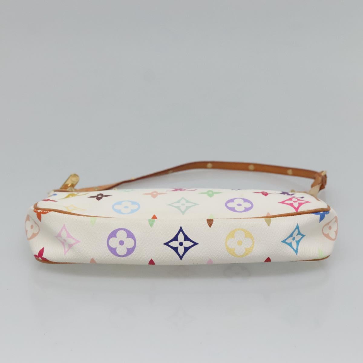 LOUIS VUITTON Multicolor Pochette Accessoires Pouch White M92649 Auth 130464V