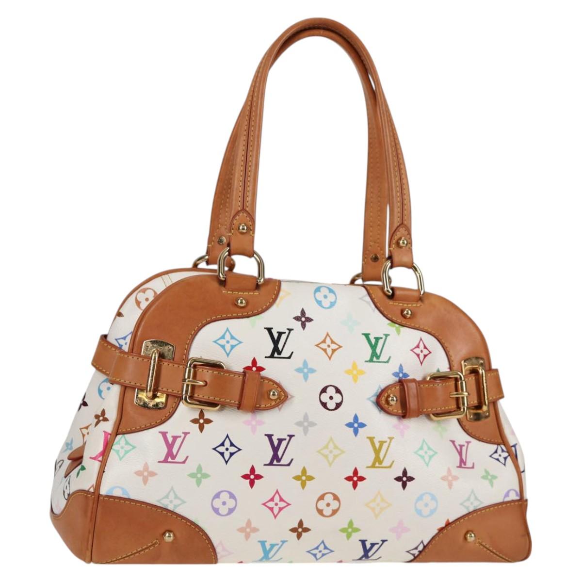LOUIS VUITTON Monogram Multicolor Claudia Hand Bag White M40193 LV Auth 130466V