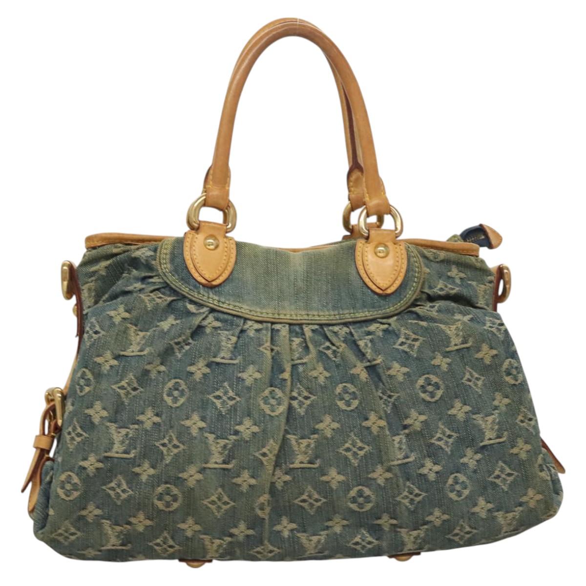 LOUIS VUITTON Monogram Denim Neo Cabby MM 2Way Hand Bag Blue M95349 Auth 130470