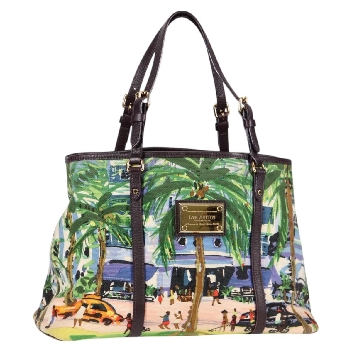 LOUIS VUITTON Eyeall Cabas PM Promenade Bag Canvas Purple M93771 LV Auth 130476V