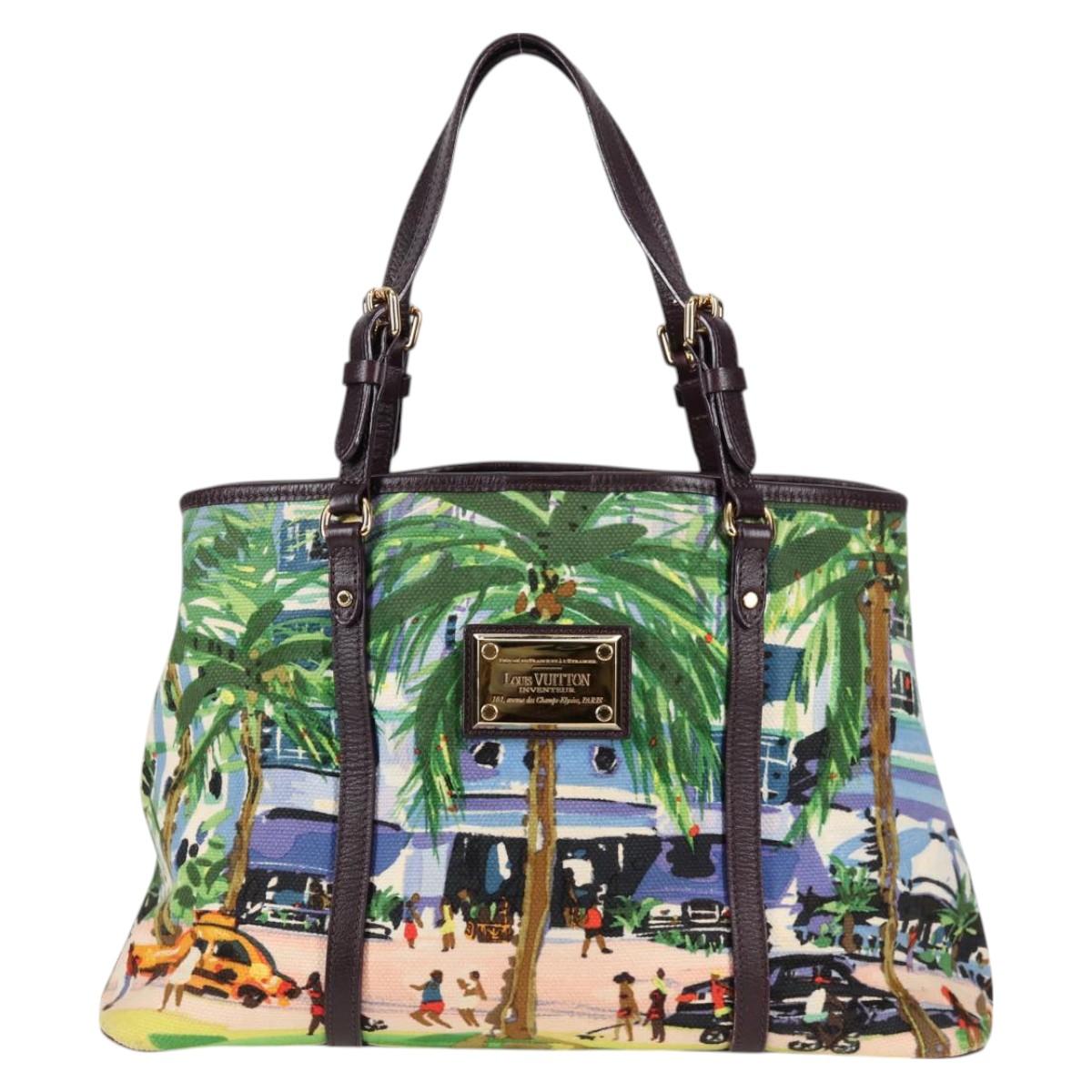LOUIS VUITTON Eyeall Cabas PM Promenade Bag Canvas Purple M93771 LV Auth 130476V