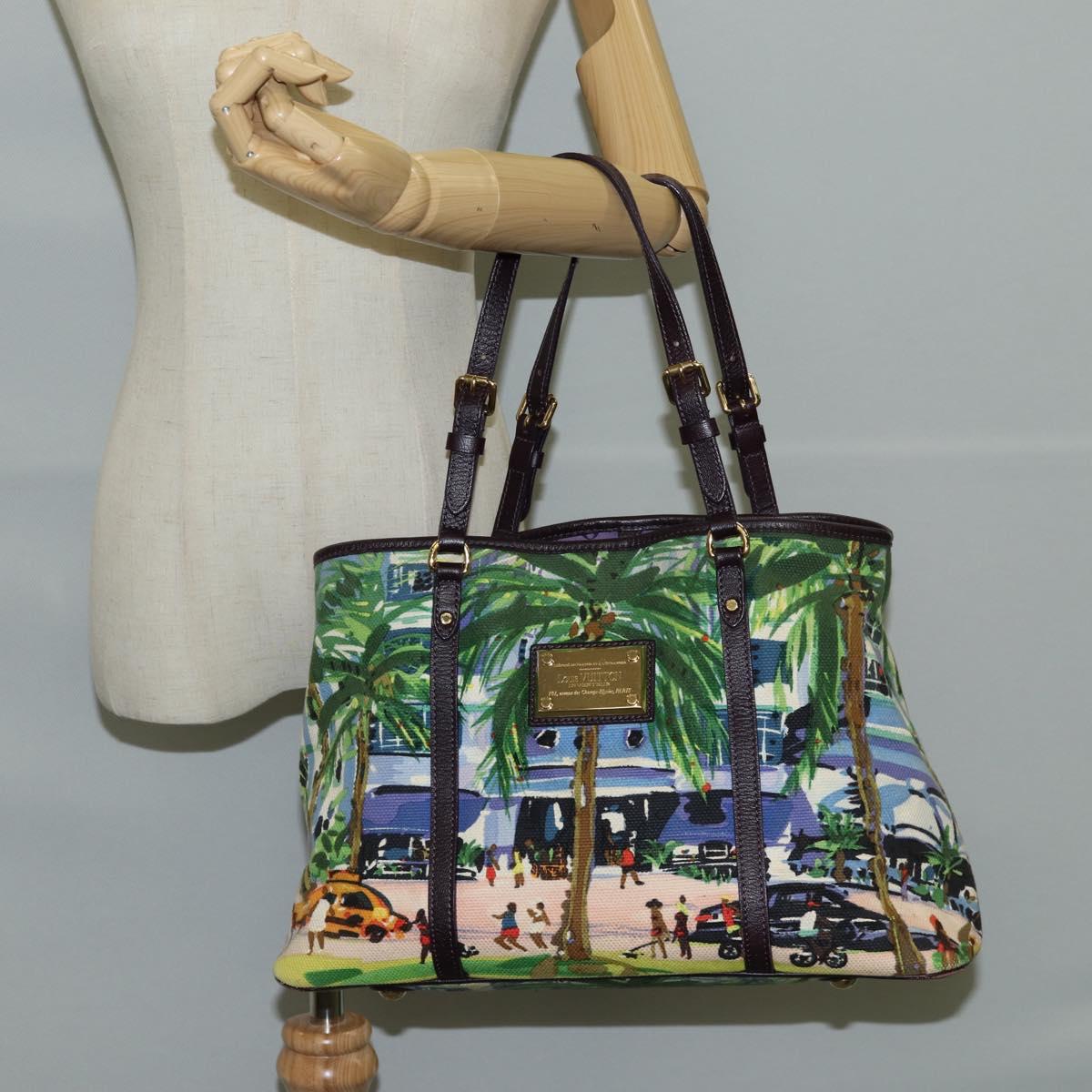 LOUIS VUITTON Eyeall Cabas PM Promenade Bag Canvas Purple M93771 LV Auth 130476V