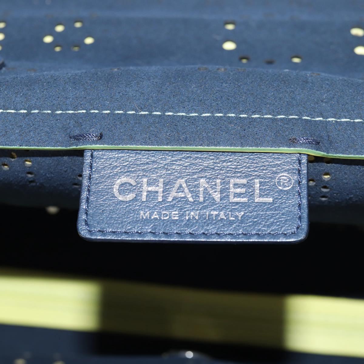 CHANEL Chain Shoulder Bag Leather 2way Yellow CC Auth 130486SM