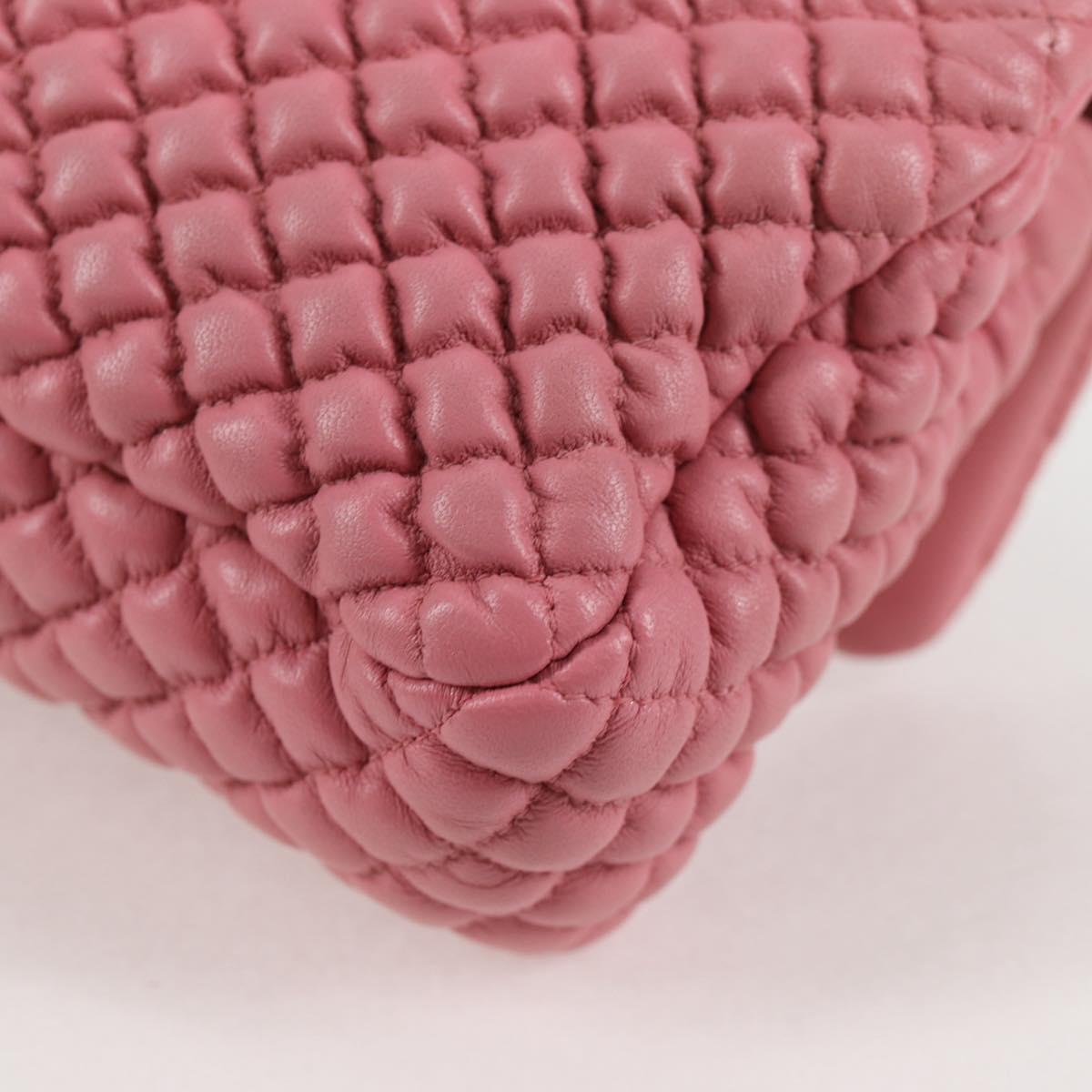 CHANEL Chain Shoulder Bag Leather Pink CC Auth 130490M