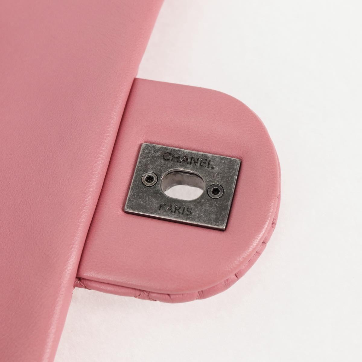 CHANEL Chain Shoulder Bag Leather Pink CC Auth 130490M