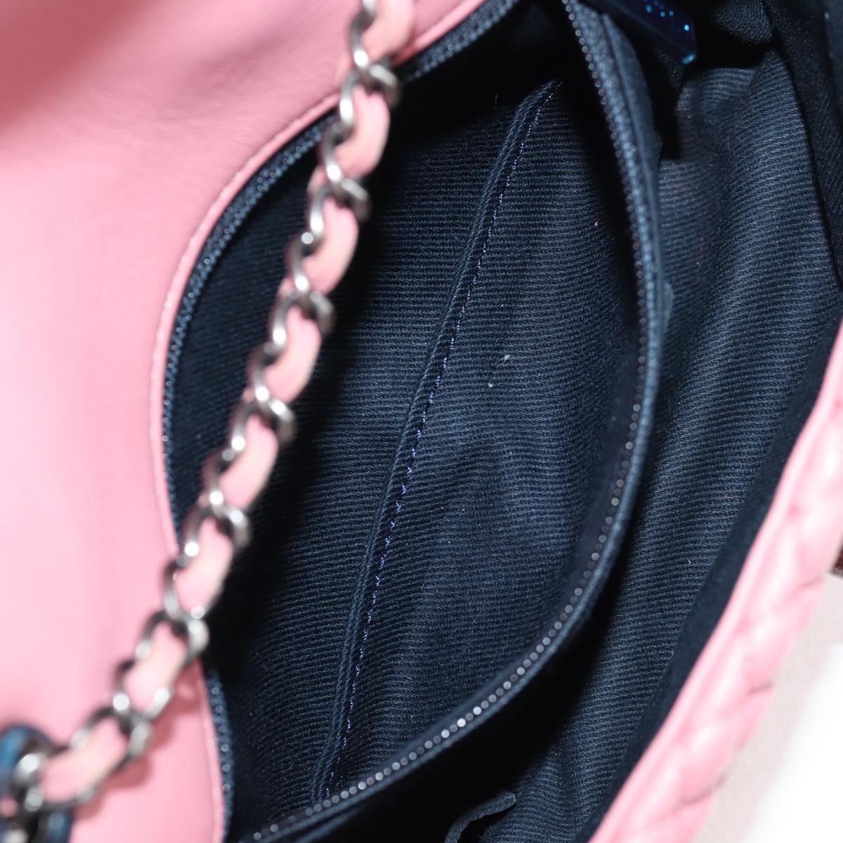 CHANEL Chain Shoulder Bag Leather Pink CC Auth 130490M
