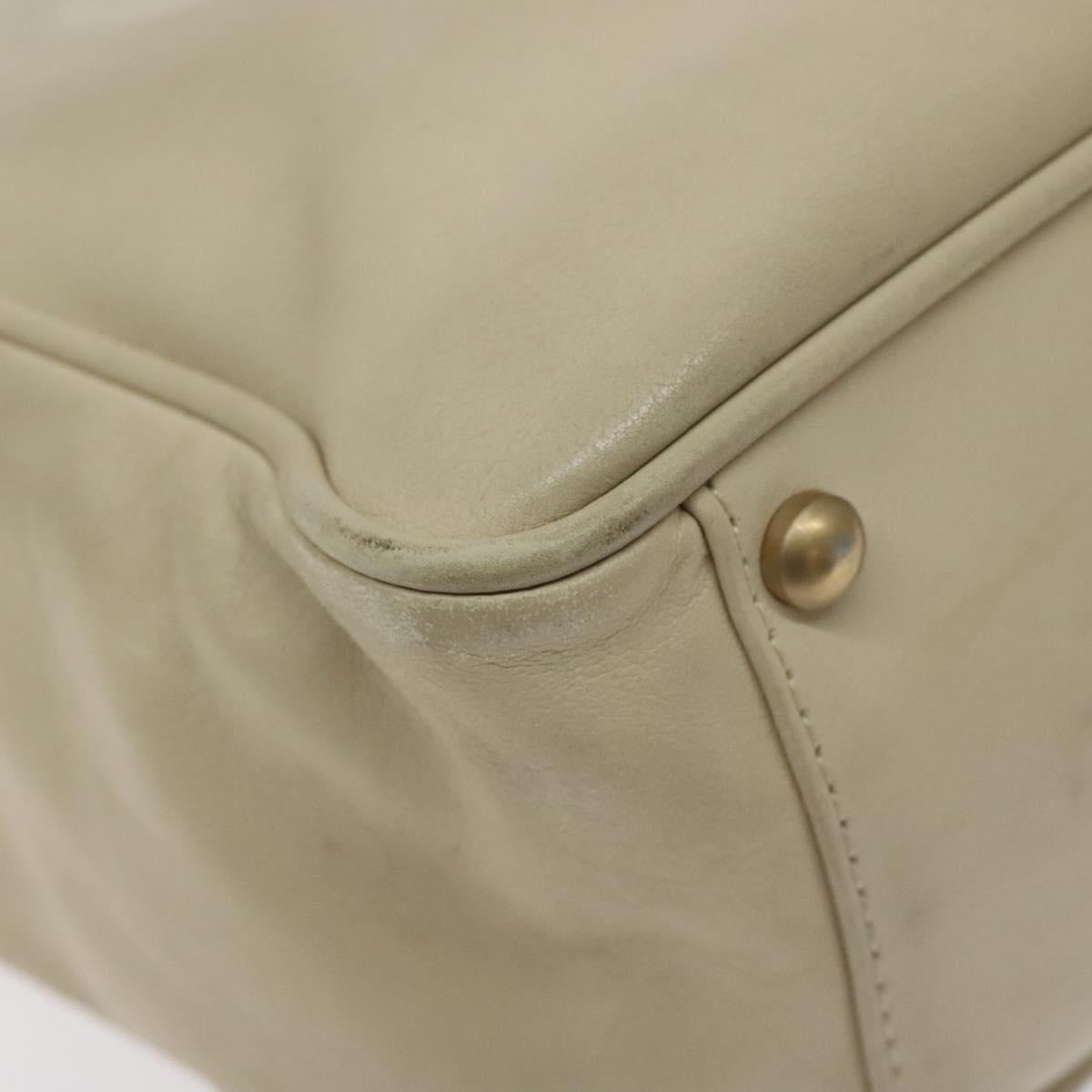 CHANEL Camelia Tote Bag Lamb Skin Beige Gold CC Auth 130497