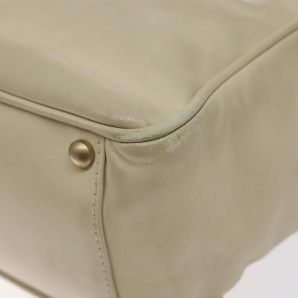 CHANEL Camelia Tote Bag Lamb Skin Beige Gold CC Auth 130497
