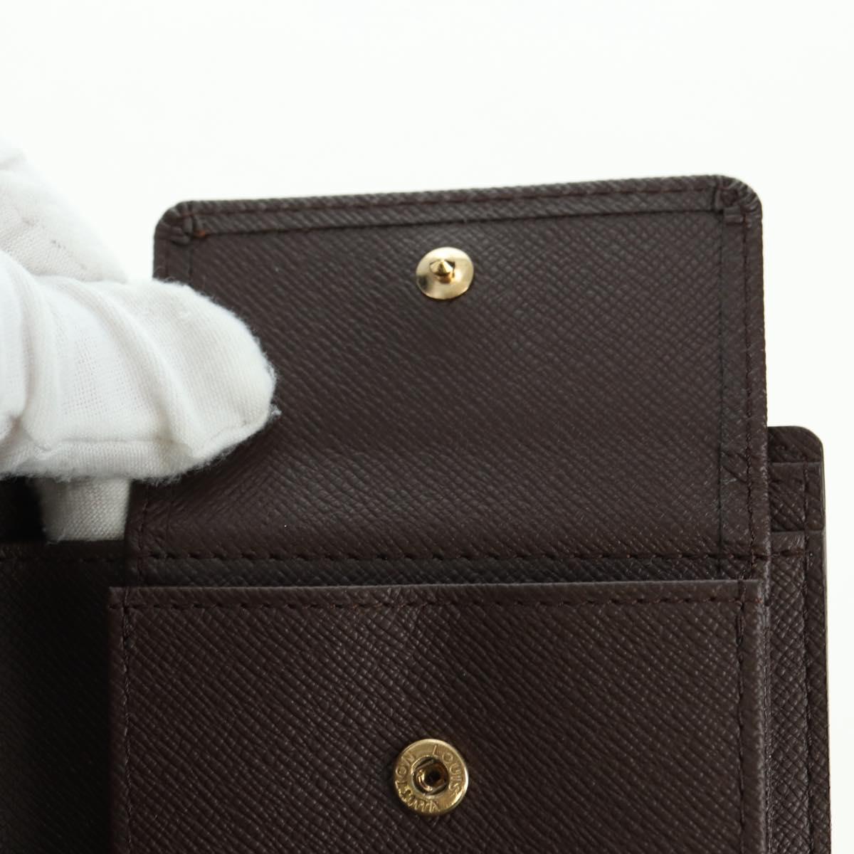 LOUIS VUITTON Damier Ebene Portefeuille Marco Bifold Wallet N61675 Auth 130510