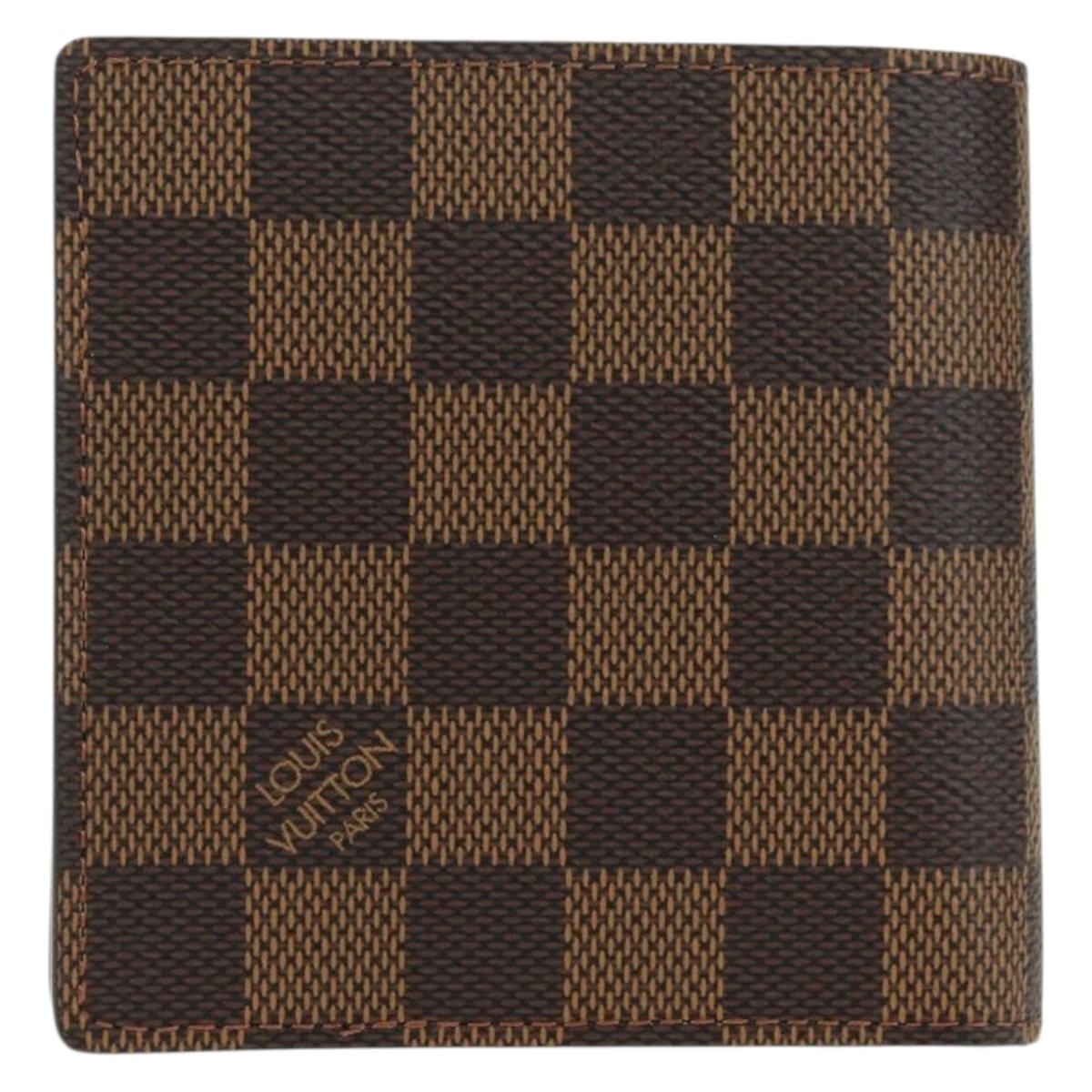 LOUIS VUITTON Damier Ebene Portefeuille Marco Bifold Wallet N61675 Auth 130510