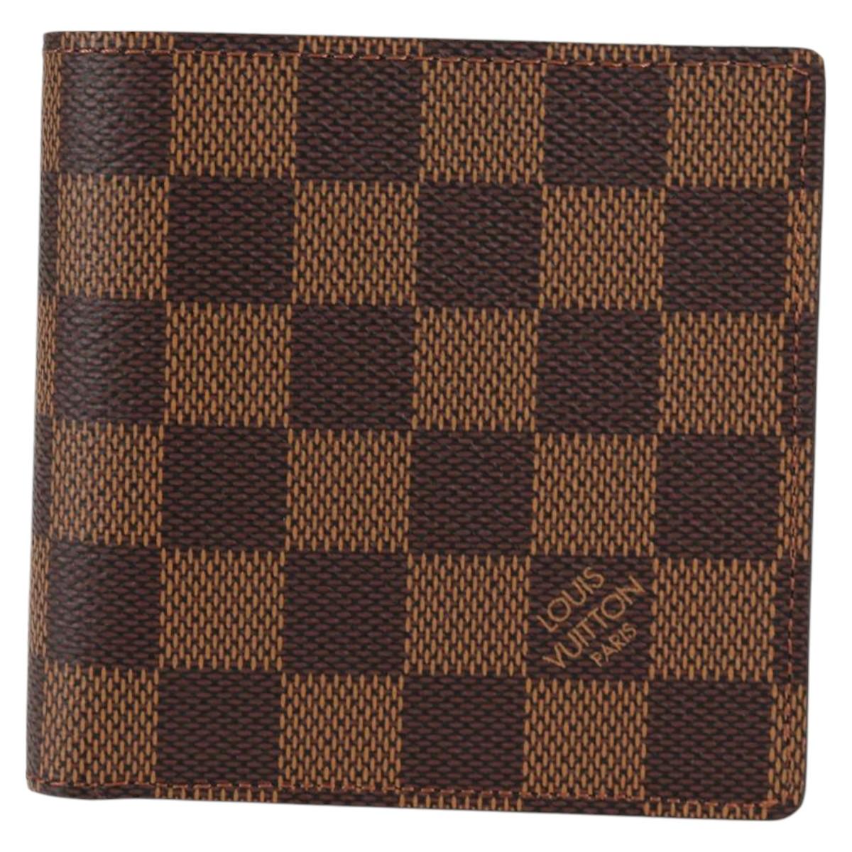 LOUIS VUITTON Damier Ebene Portefeuille Marco Bifold Wallet N61675 Auth 130510V